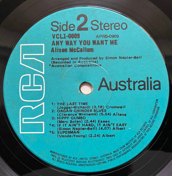 Alison McCallum* : Any Way You Want Me (LP, RE)