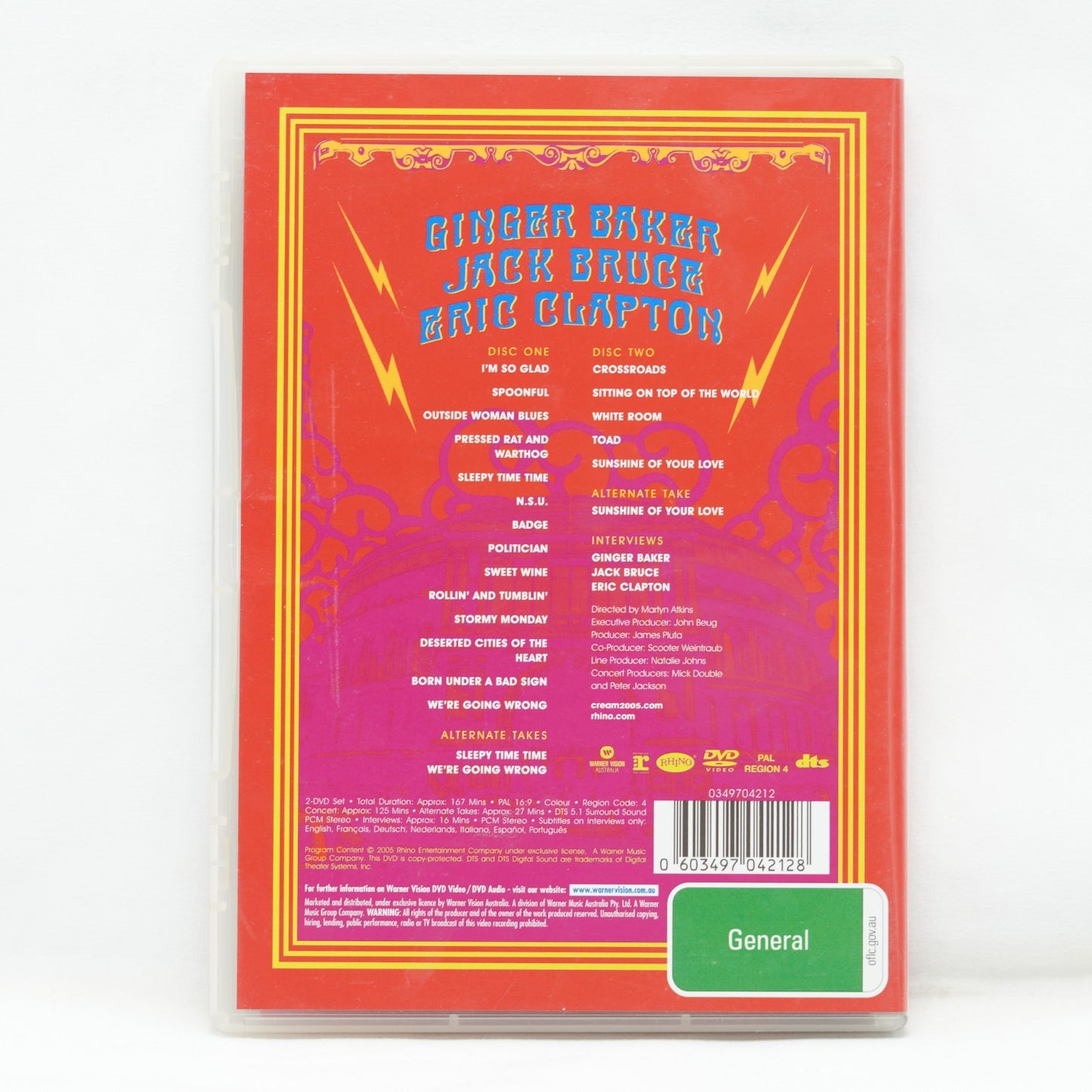 CREAM - Royal Albert Hall 2005 Live 2 x DVD