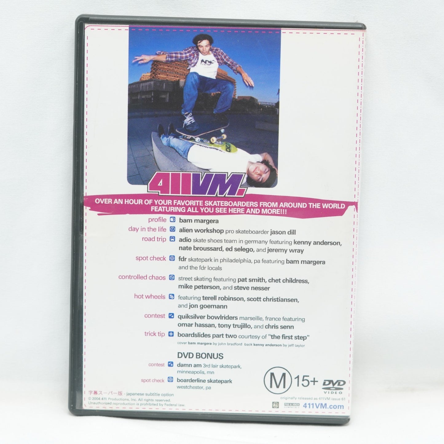 411 VM Skateboarding Issue 61 The Bam Issue DVD 2004 Region Free Bam Margera