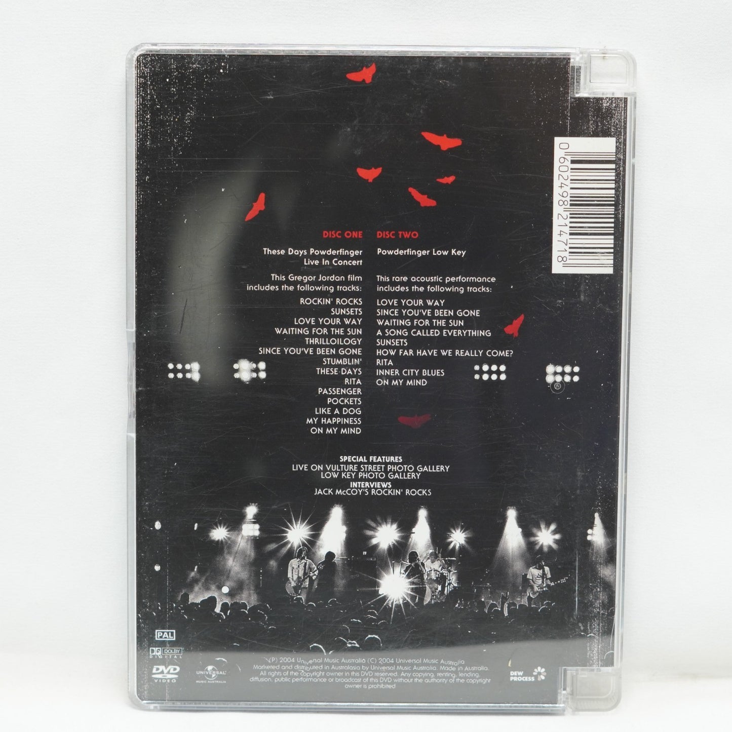 THESE DAYS POWDERFINGER DVD Live in Concert Region 4, 2004, 2 Disc Set