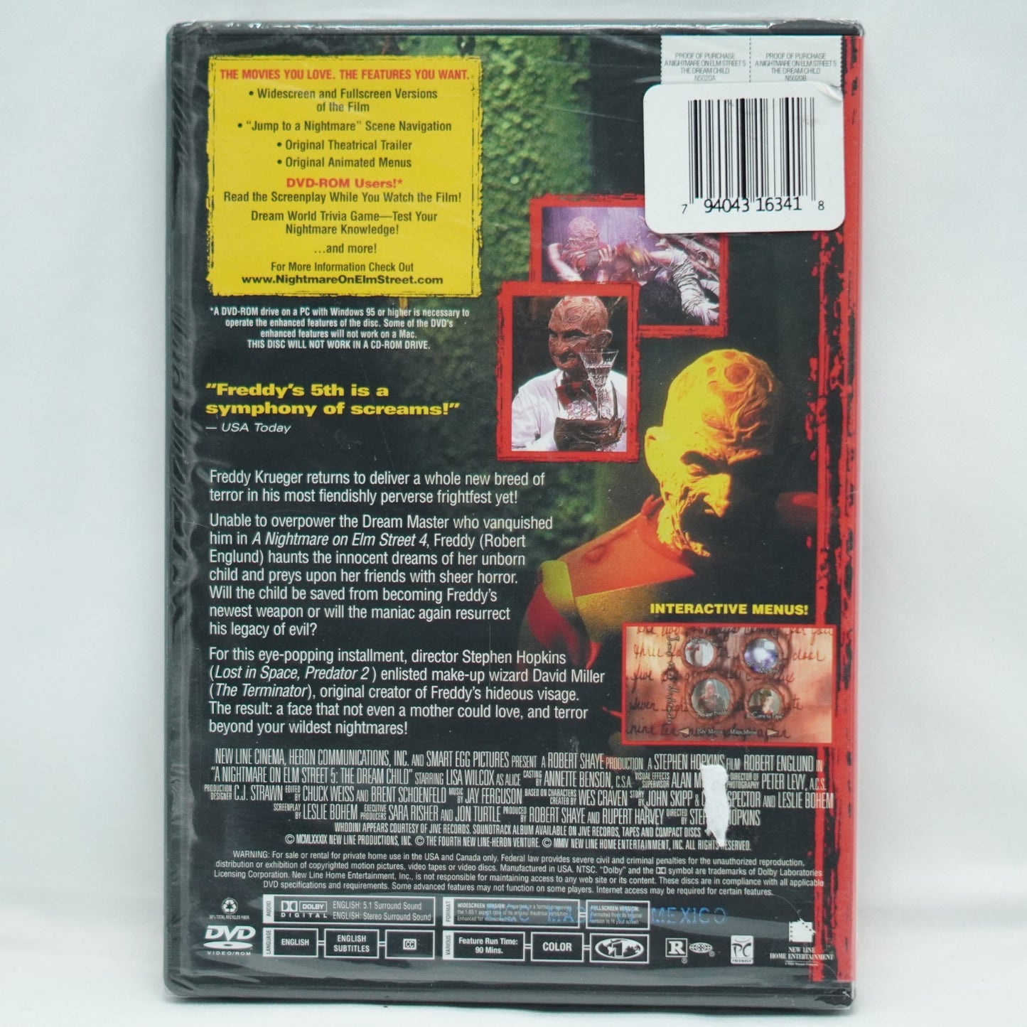 A Nightmare on Elm Street 5 - The Dream Child (DVD, 1999, Widescreen)
