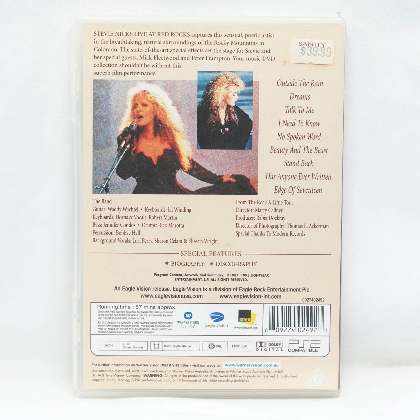 STEVIE NICKS - Live At Red Rocks DVD Fleetwood Mac