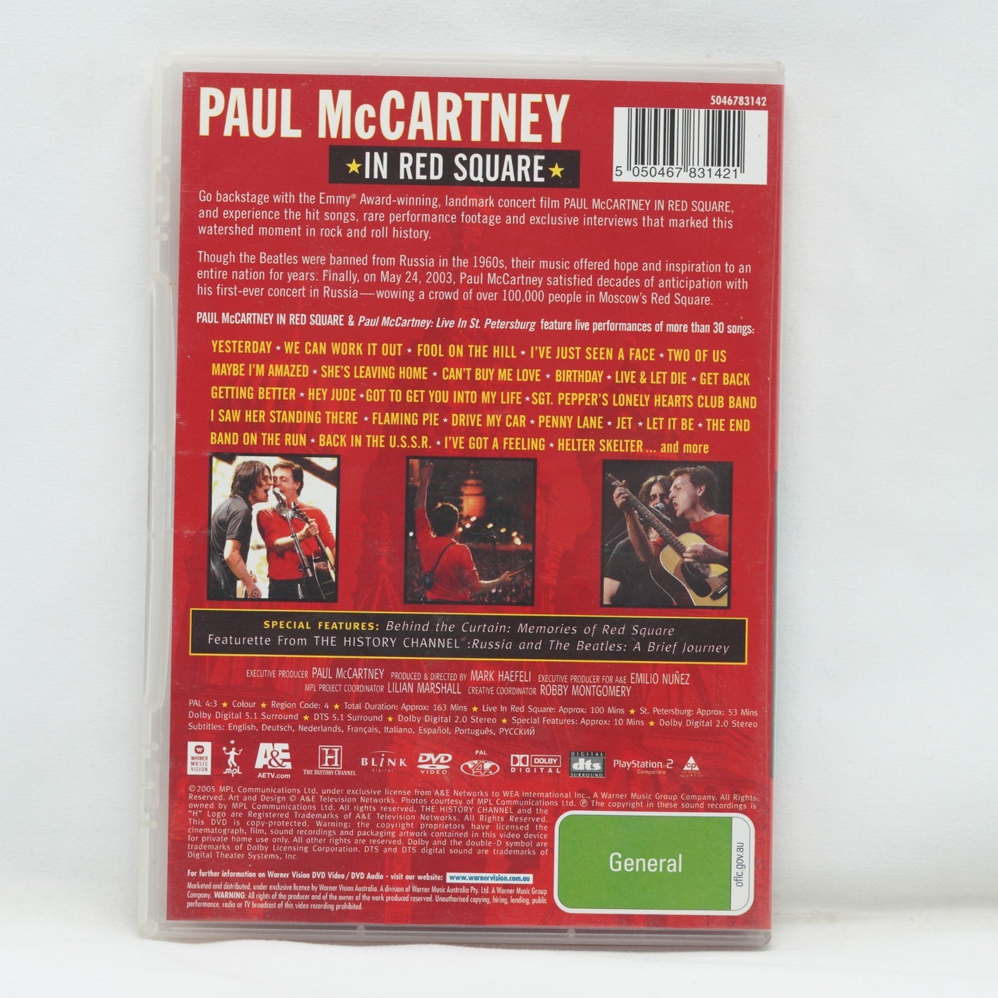 Paul Mccartney ~ In Red Square : A Concert Film DVD. In Slip Case