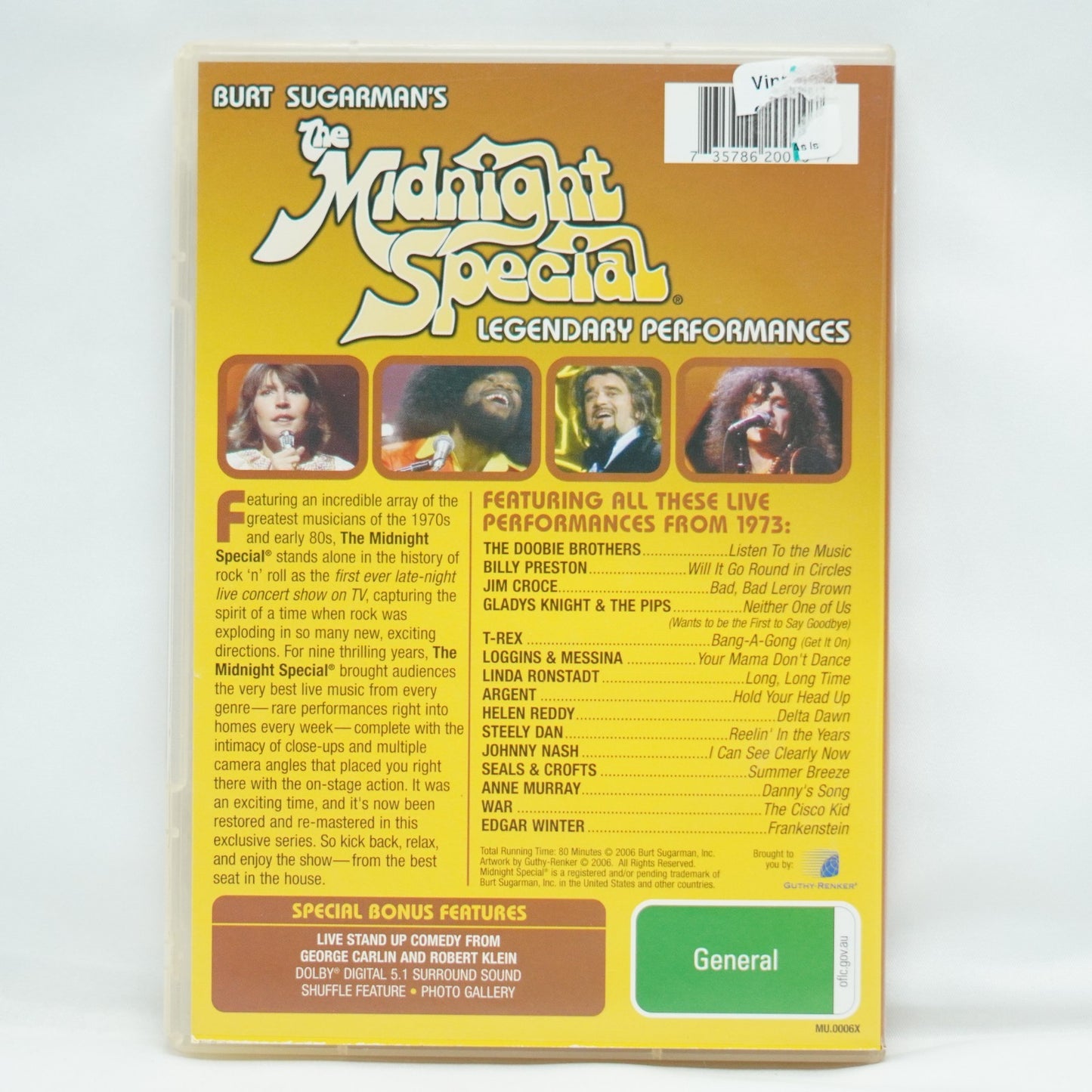Burt Sugarman's The Midnight Special 1973 DVD