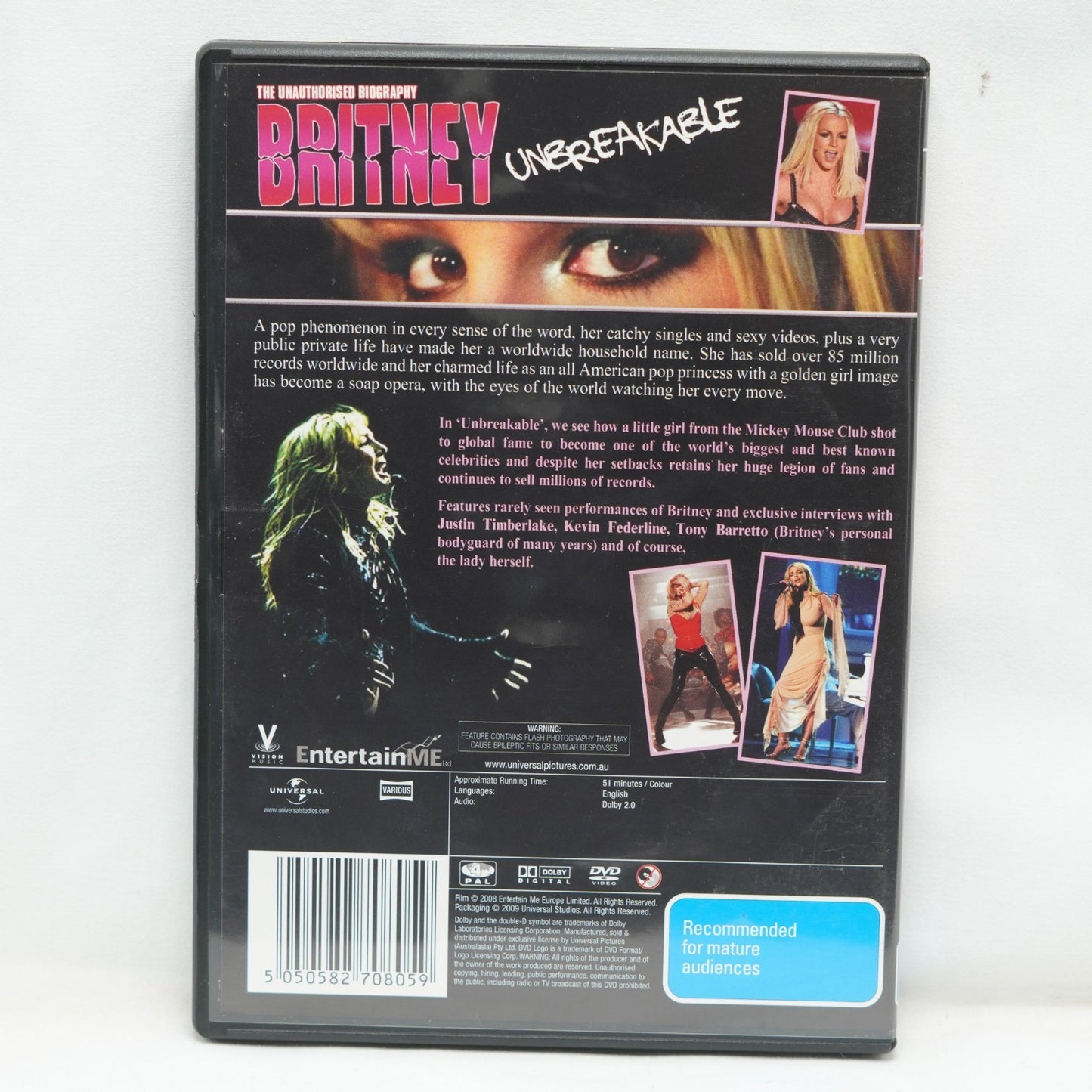 Britney-Unbreakable : the Unauthorized Biography (DVD, 2008)