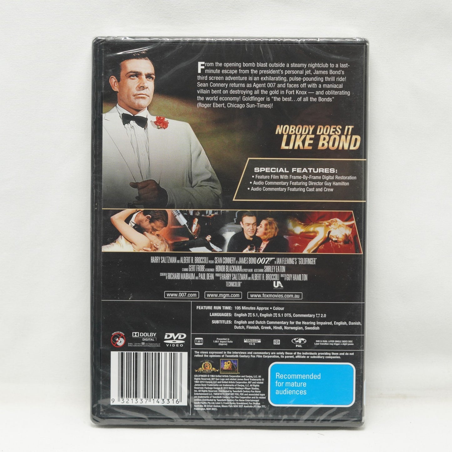 Goldfinger JAMES BOND 007 DVD Brand New Region 4