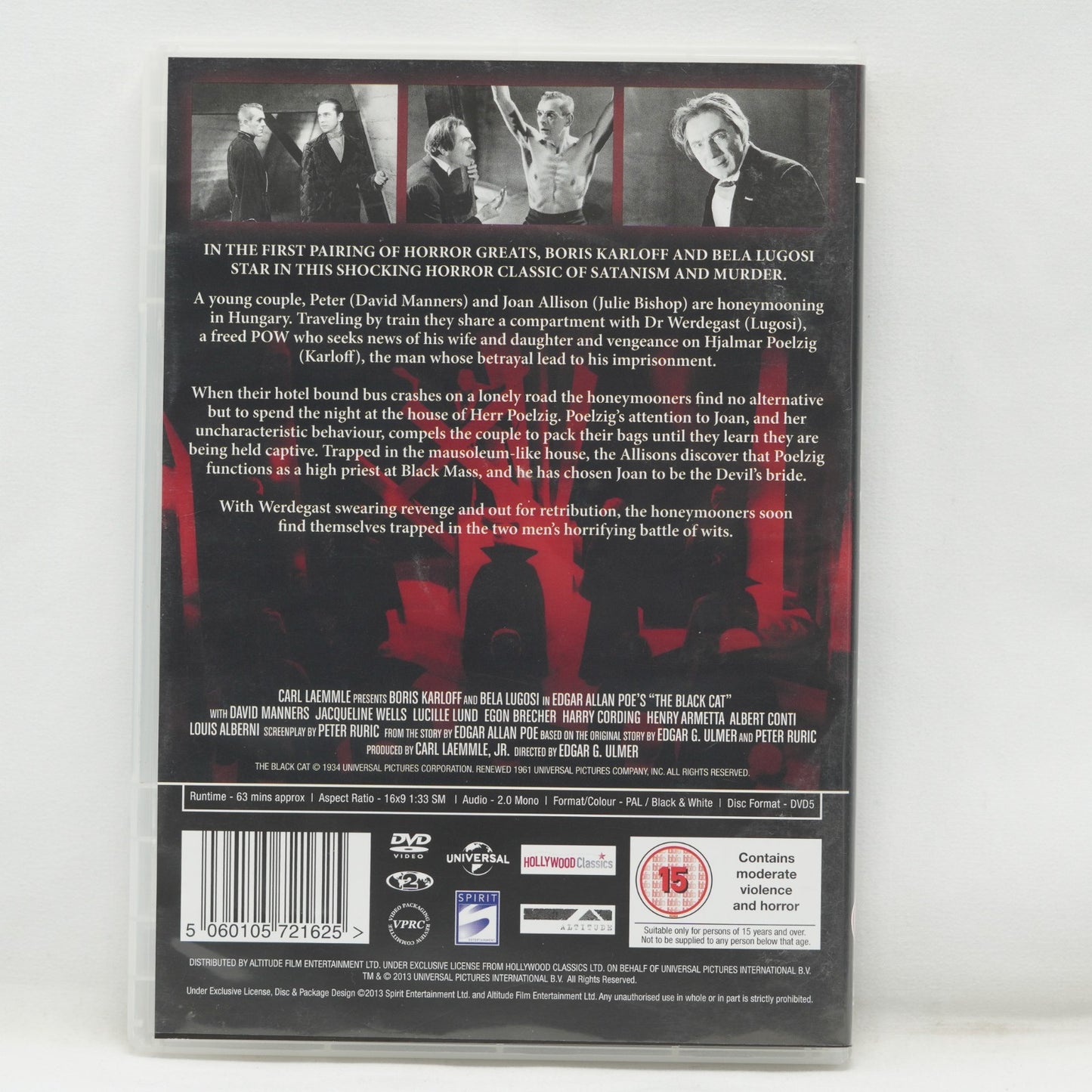 The Black Cat (DVD, Movie) Edgar Allen Poe