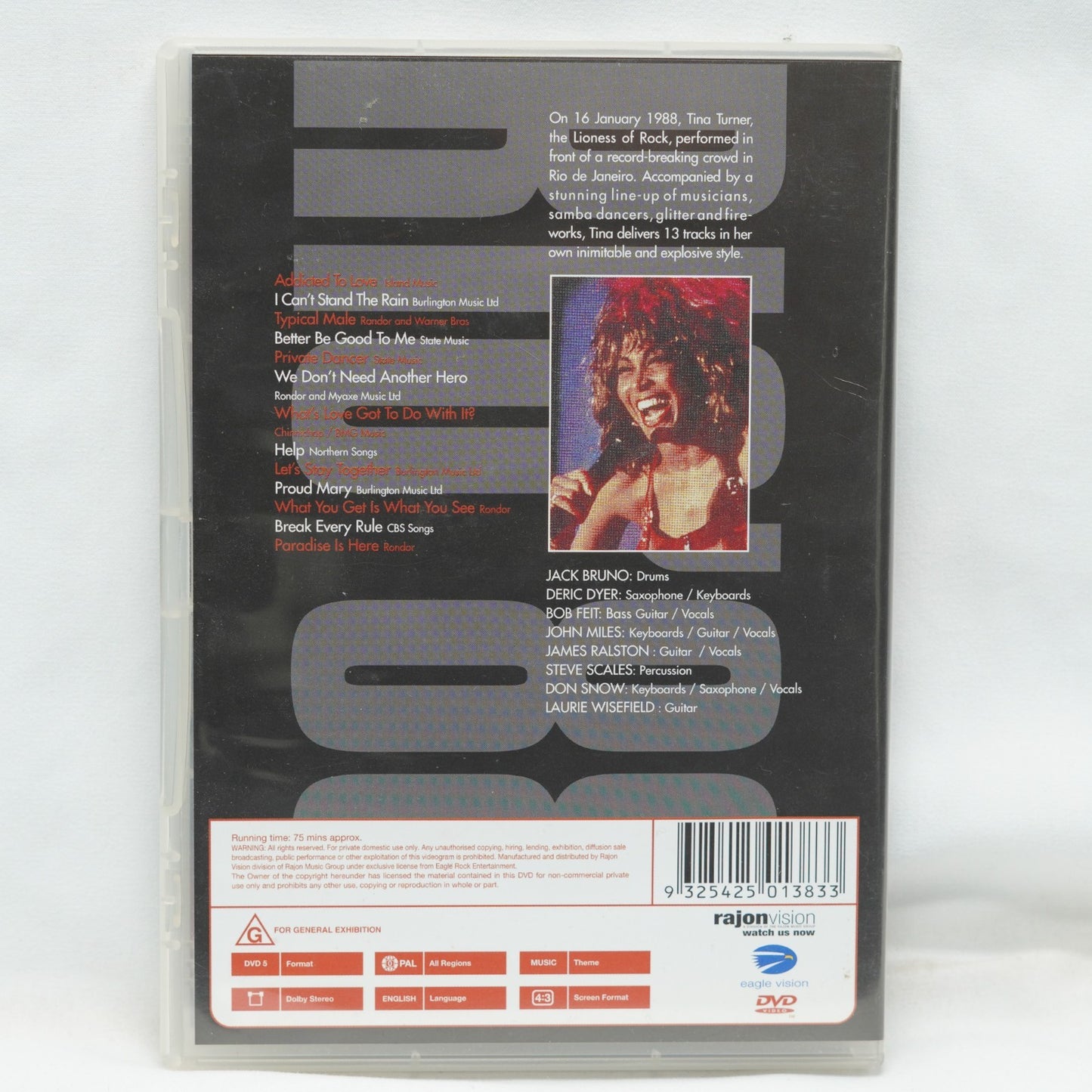 Tina Turner Rio '88 Live Concert DVD All PAL Regions RARE