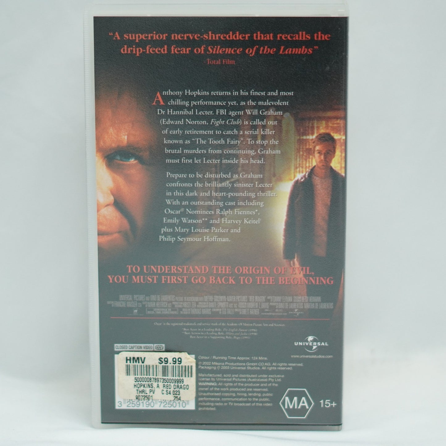 RED DRAGON - ANTHONY HOPKINS - VHS VIDEO