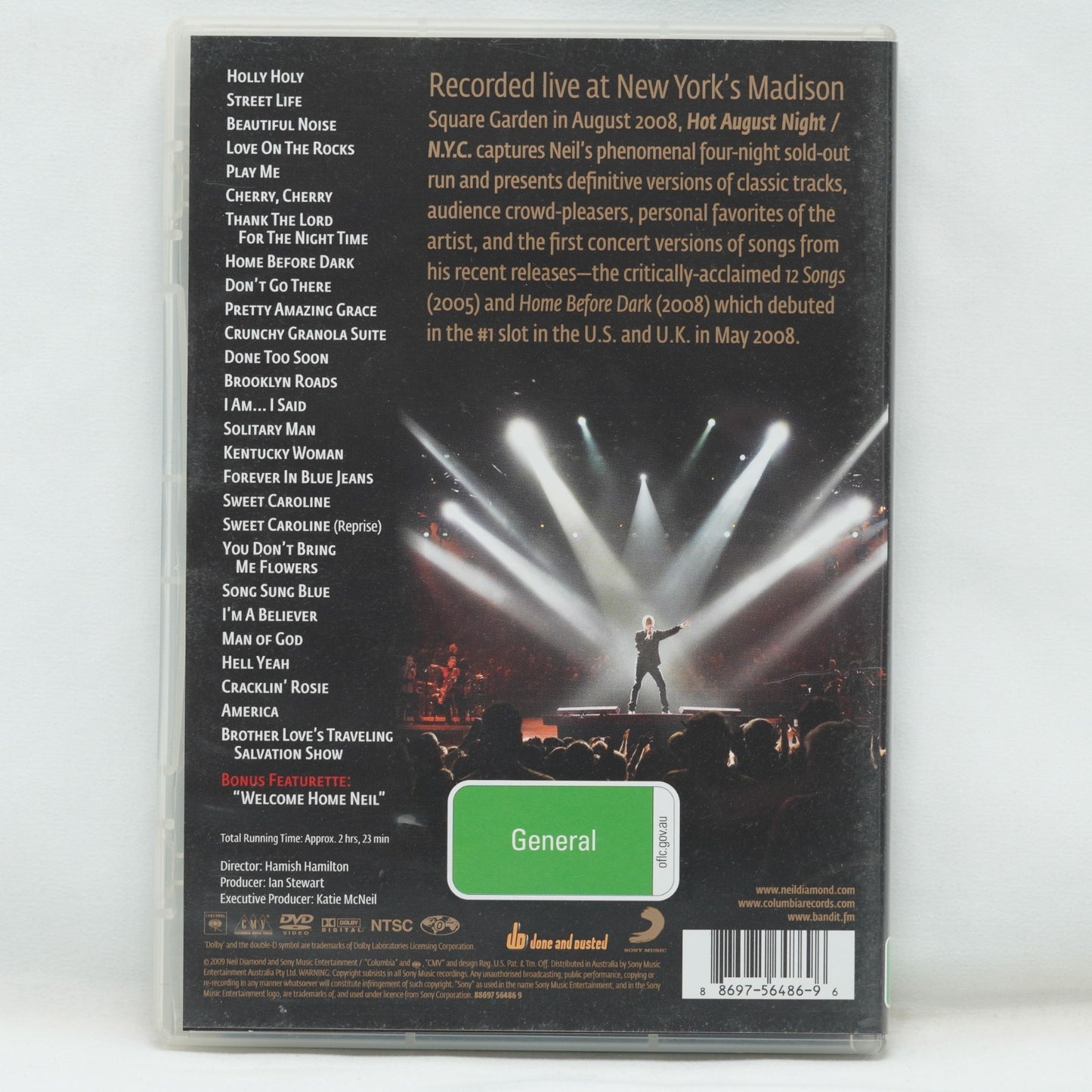 Neil Diamond-Hot August Night / NYC (DVD, 2009)