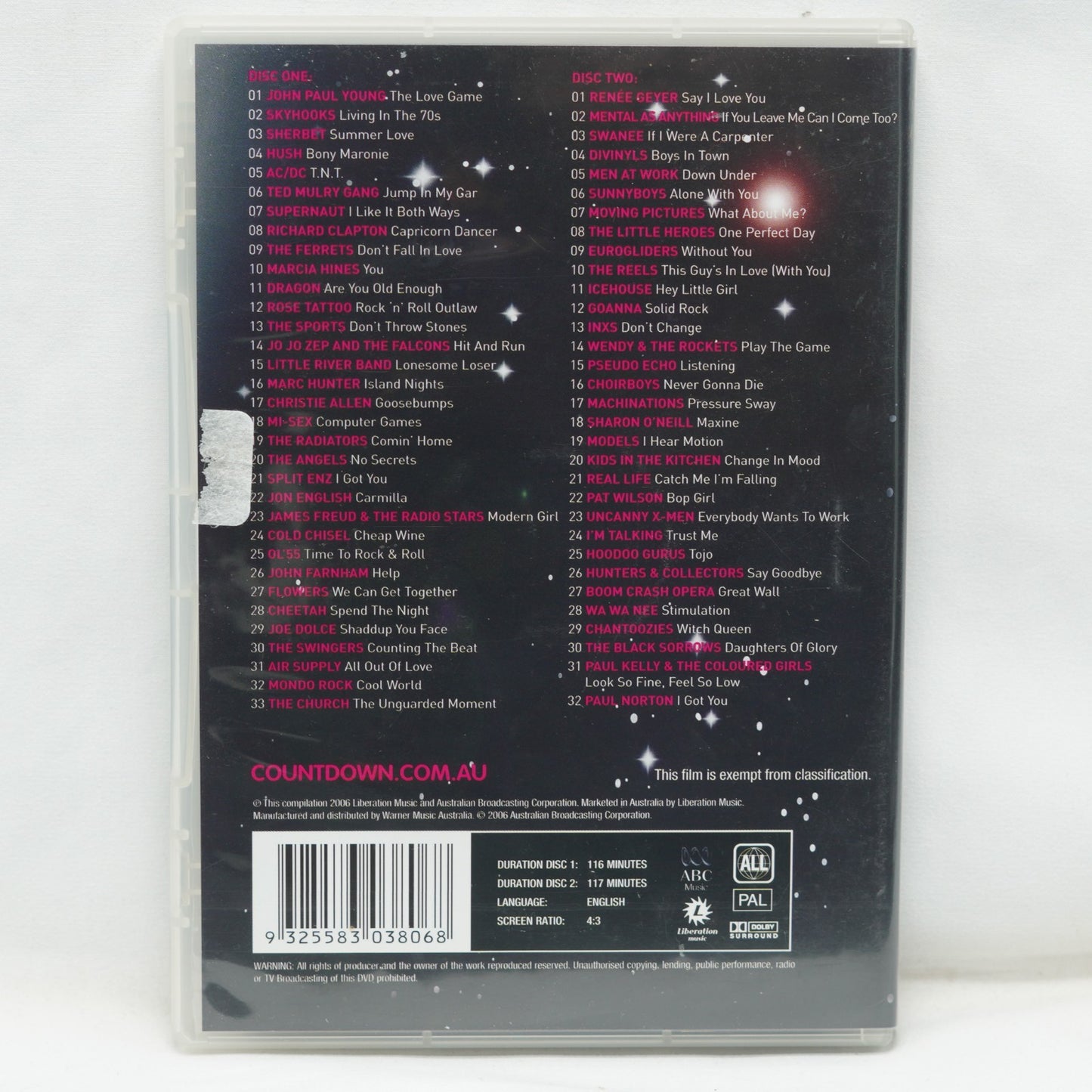 COUNTDOWN: The Wonder Years DVD 80's AC/DC Skyhooks INXS Region 0 ABC Live