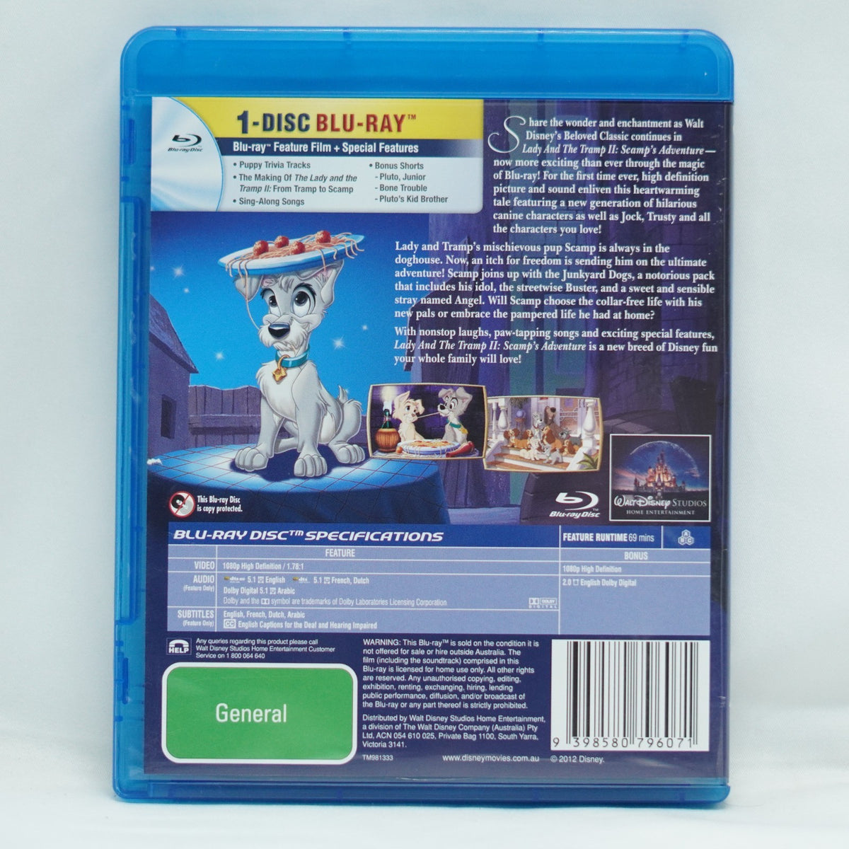 Lady And The Tramp 2 : Scamp's Adventure (Blu-Ray, Region B)