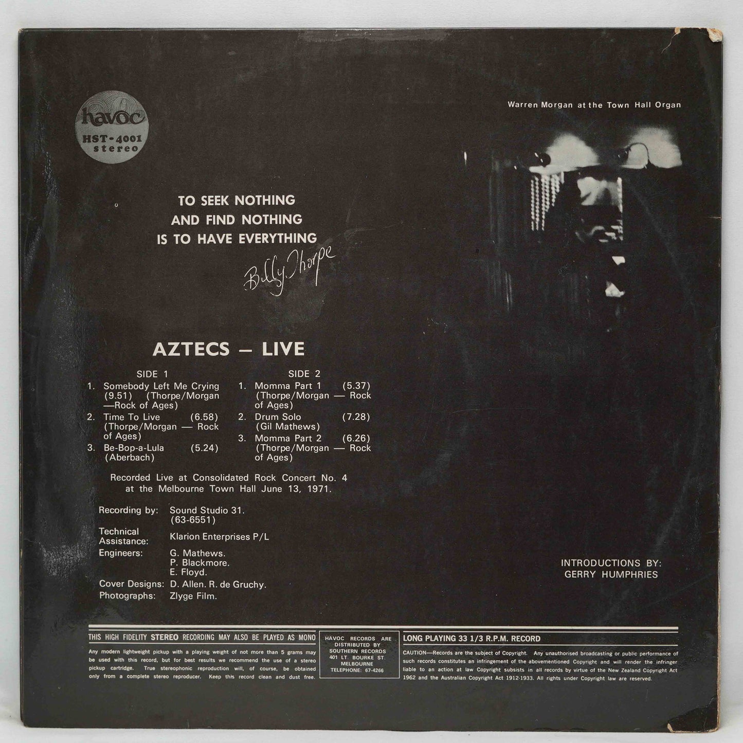 Aztecs – Live