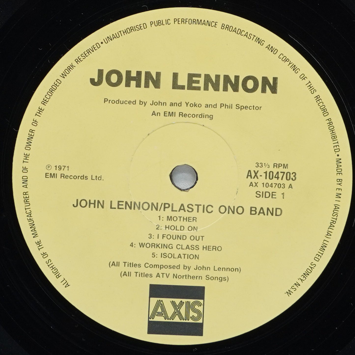 John Lennon & Plastic Ono Band – John Lennon / Plastic Ono Band
