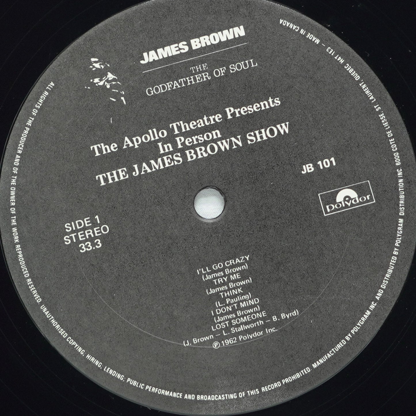 James Brown – James Brown At The Apollo Volume 1