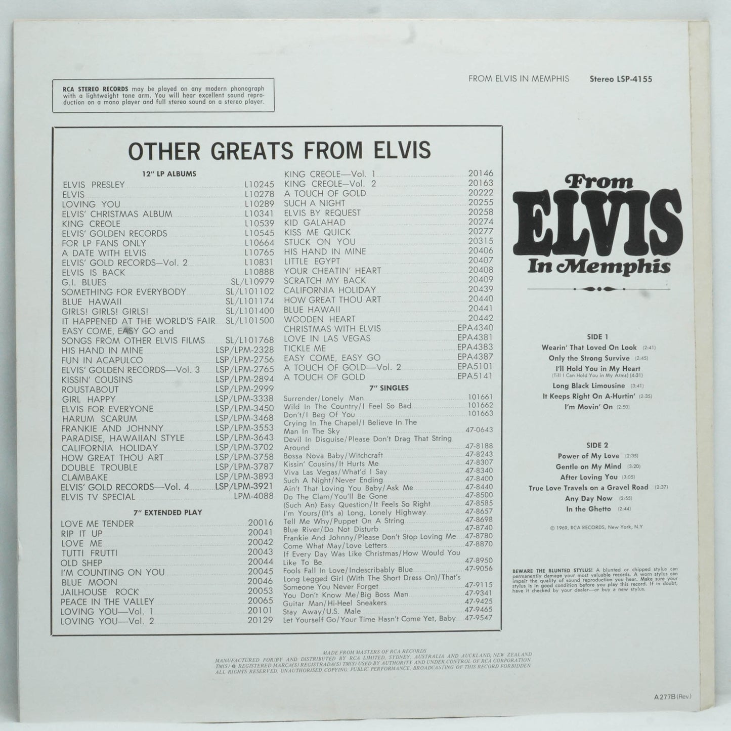 Elvis Presley – From Elvis In Memphis