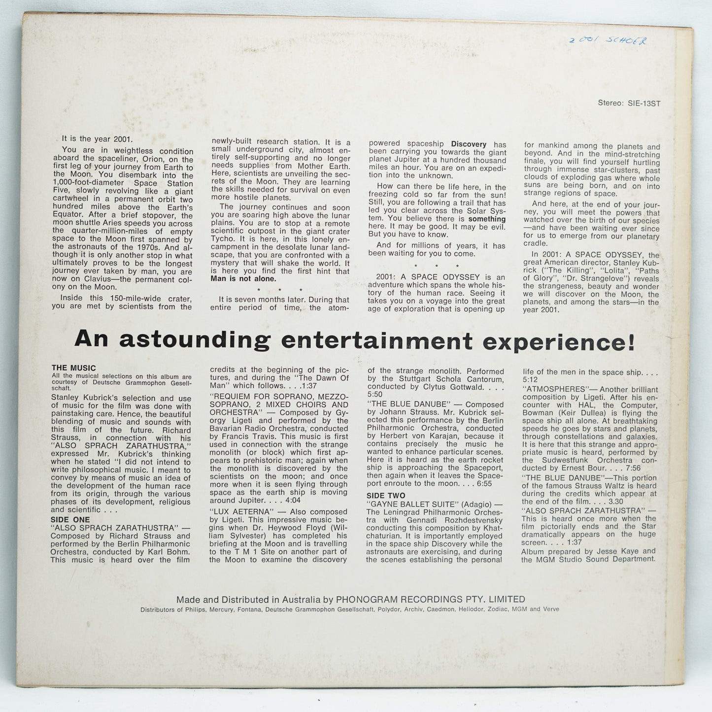 Various – 2001 - A Space Odyssey (Music From The Motion Picture Soundtrack)