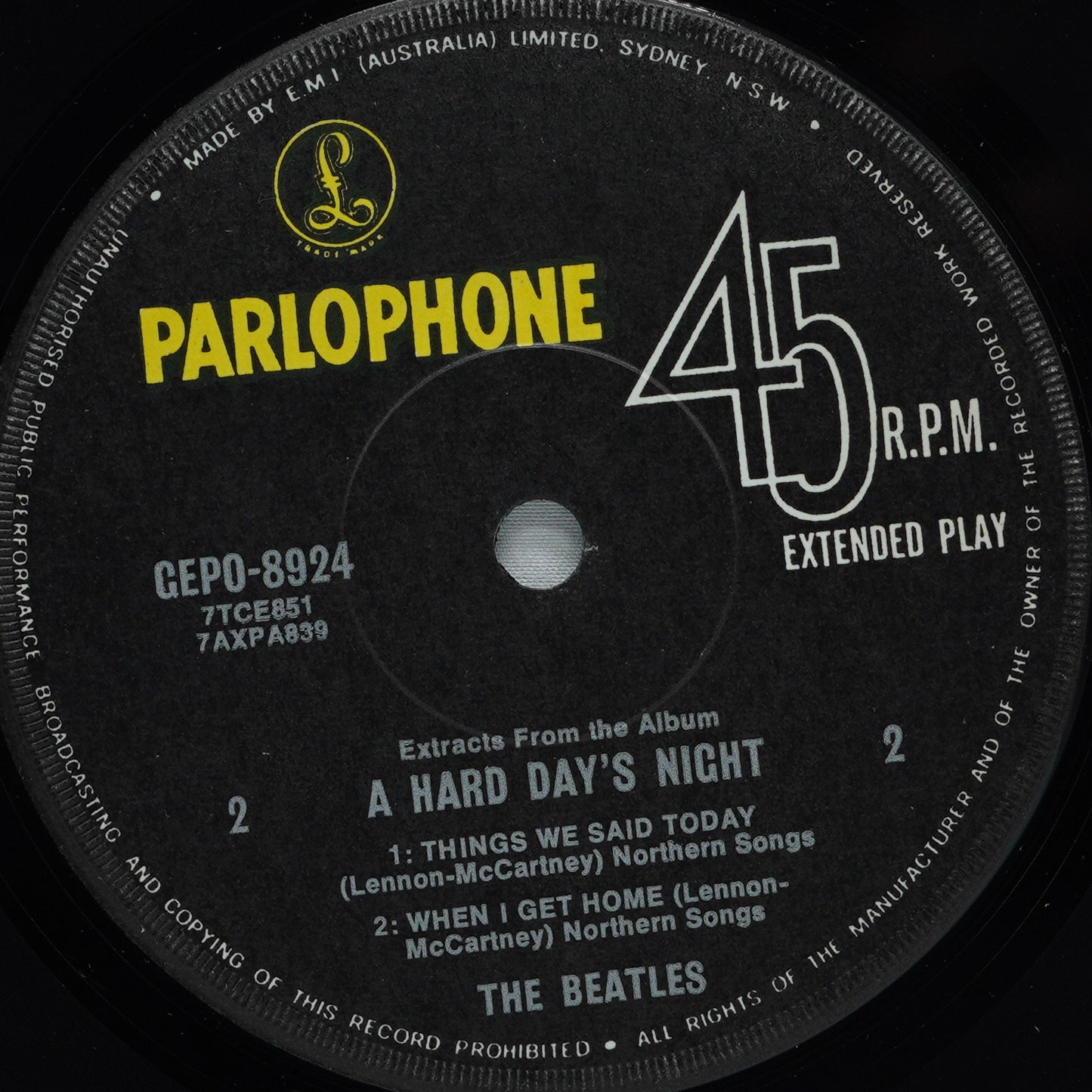 The Beatles – Extracts From The Album A Hard Day's Night
