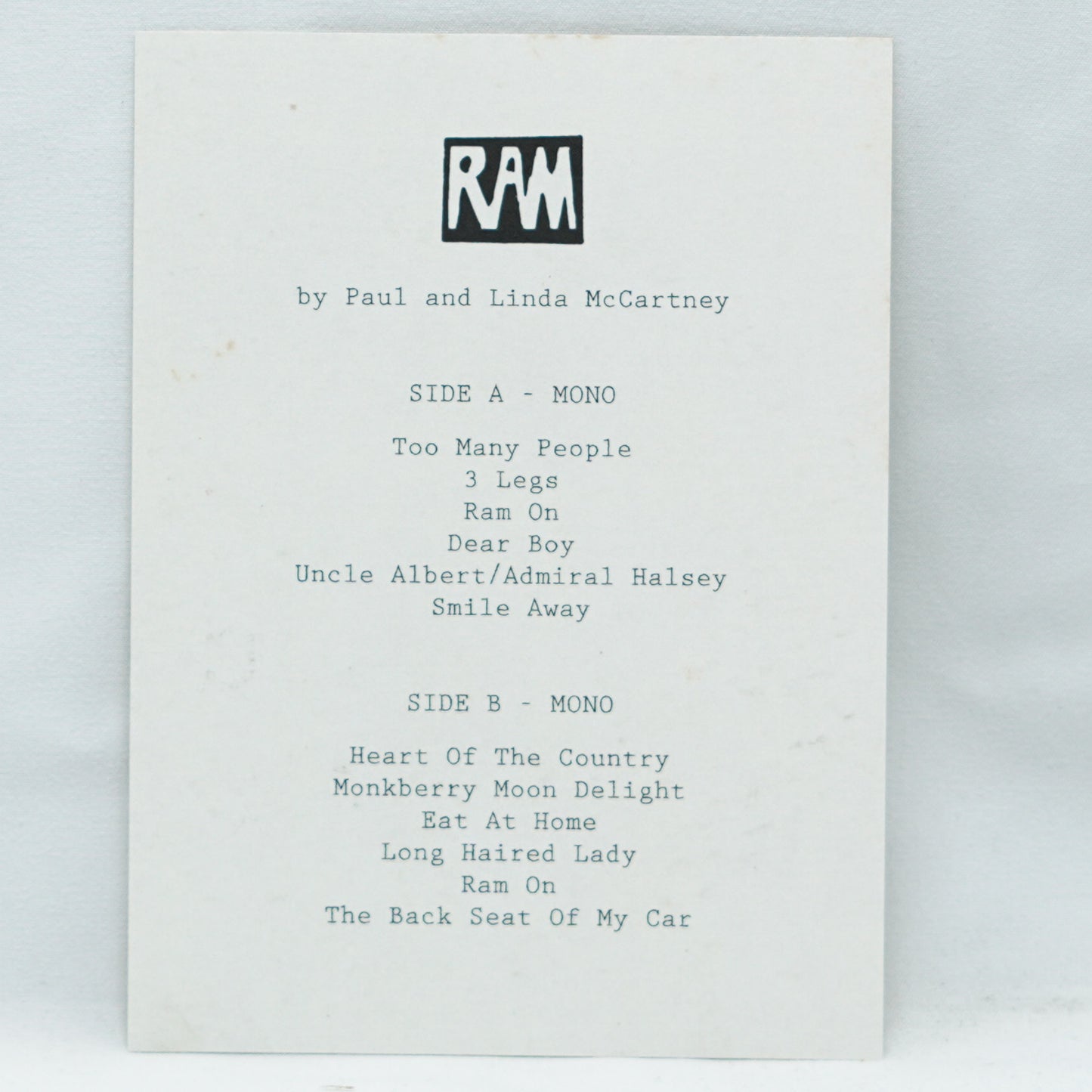 Paul And Linda McCartney – Ram