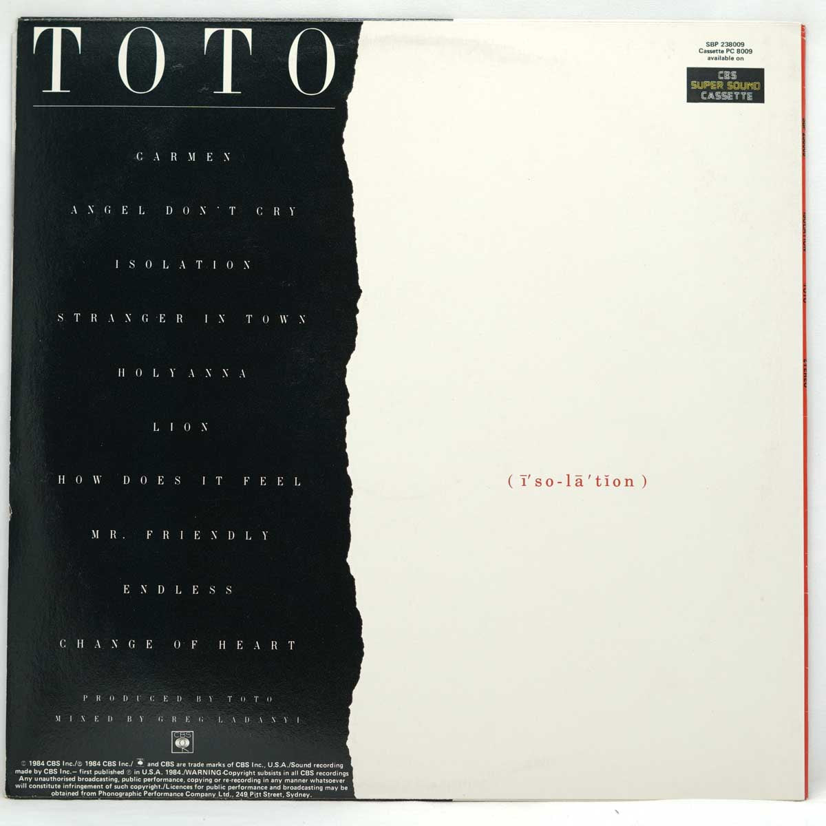 Toto – Isolation