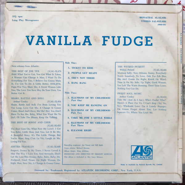 Vanilla Fudge : Vanilla Fudge (LP, Album, Mono)