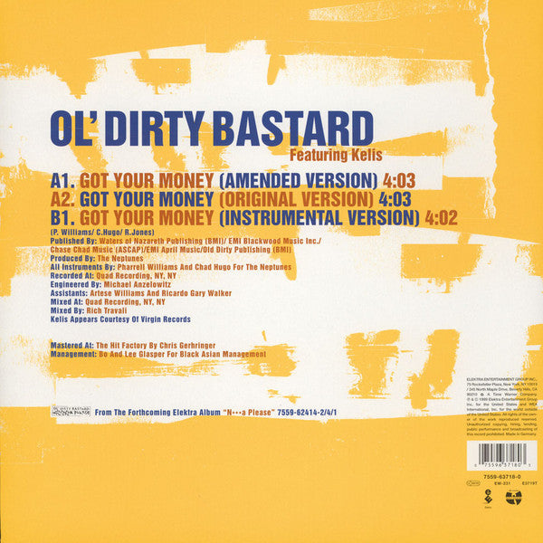 Ol' Dirty Bastard Featuring Kelis : Got Your Money (12")