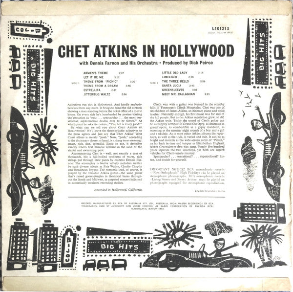 Chet Atkins : Chet Atkins In Hollywood (LP, Album, Mono)