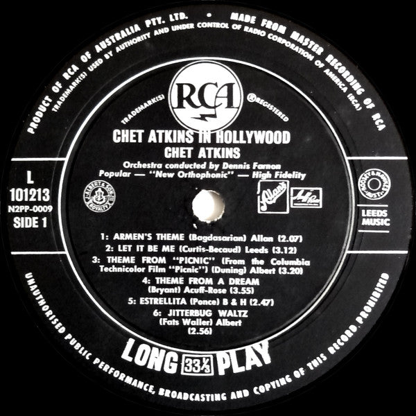 Chet Atkins : Chet Atkins In Hollywood (LP, Album, Mono)