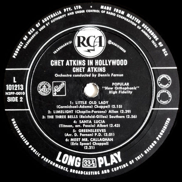 Chet Atkins : Chet Atkins In Hollywood (LP, Album, Mono)