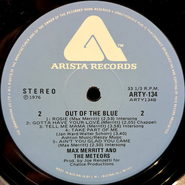 Max Merritt : Out Of The Blue (LP, Album)
