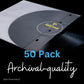 50 Pack Archival Grade 12" Record Inner Sleeves (White)