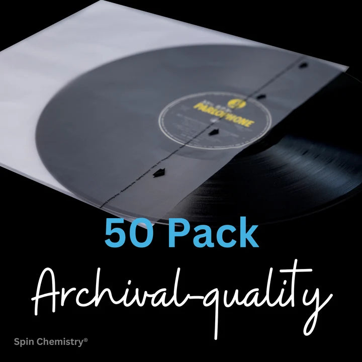 50 Pack Archival Grade 12" Record Inner Sleeves (White)