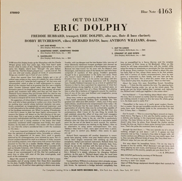 Eric Dolphy : Out To Lunch! (LP, Album, RE)