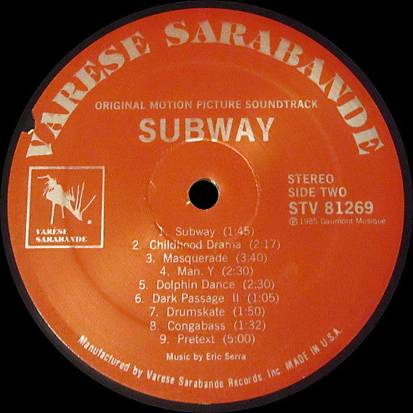 Eric Serra : Subway (Original Motion Picture Soundtrack) (LP, Album)