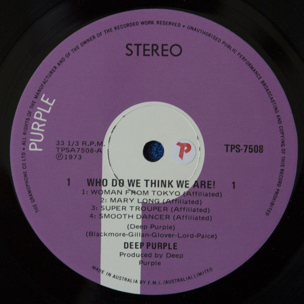 Deep Purple : Who Do We Think We Are (LP, Album, Gat)