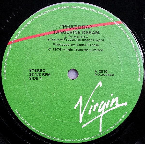 Tangerine Dream : Phaedra (LP, Album)