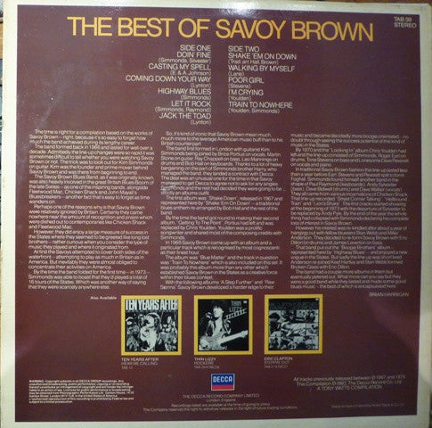 Savoy Brown : The Best Of Savoy Brown (LP, Comp)