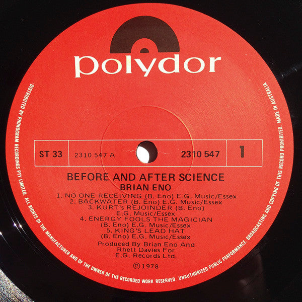 Brian Eno : Before And After Science (LP, Album)