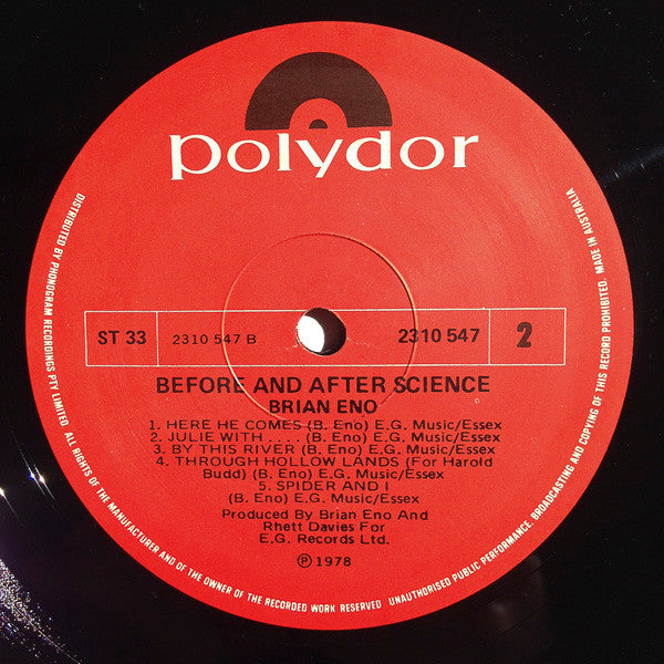 Brian Eno : Before And After Science (LP, Album)
