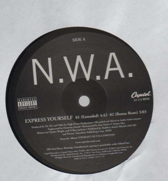 N.W.A. : Express Yourself (12", RE, RM)