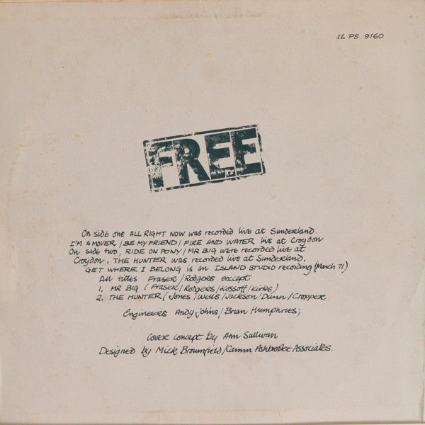 Free : Free Live (LP, Album, RE)