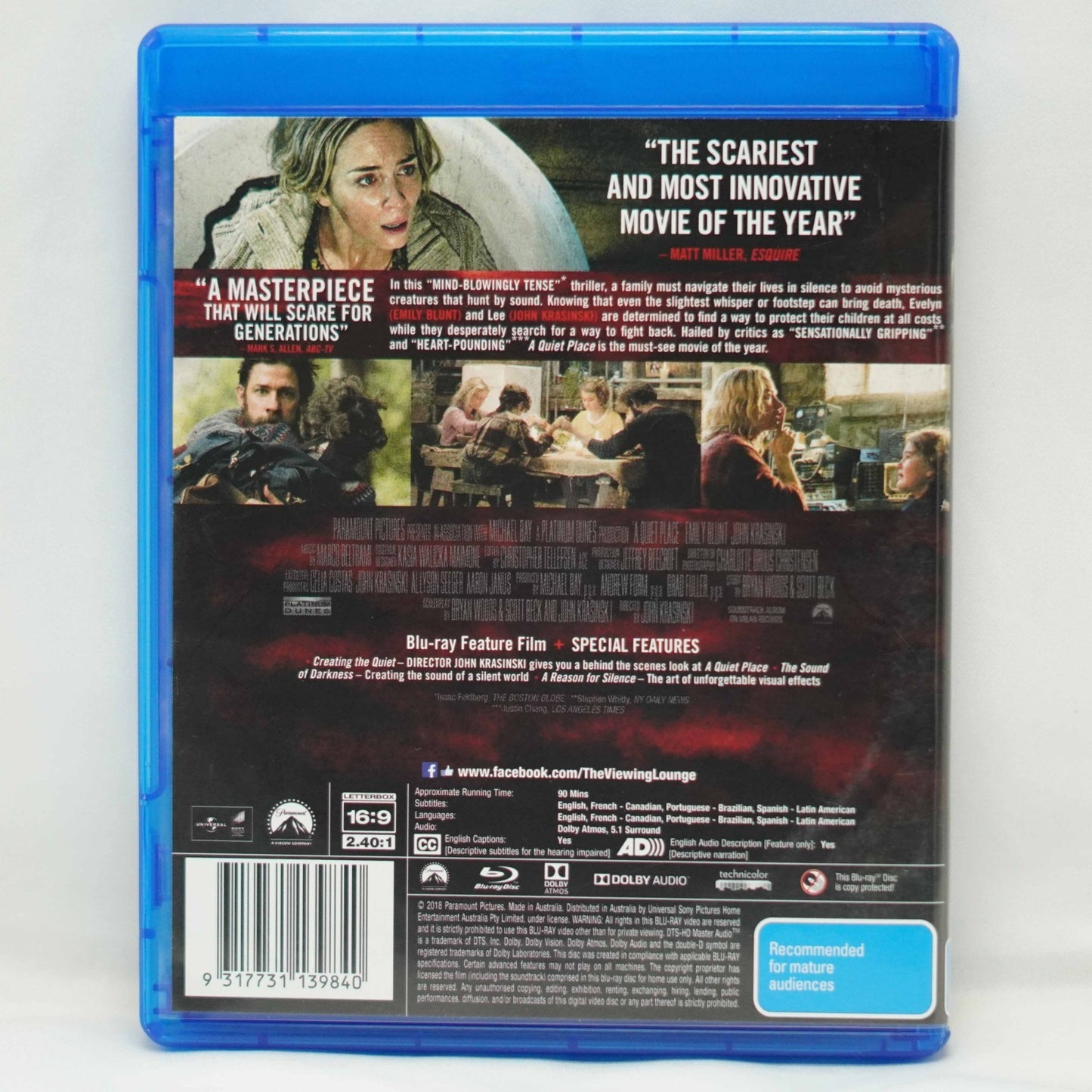 A Quiet Place (Blu-ray, 2018) Region B