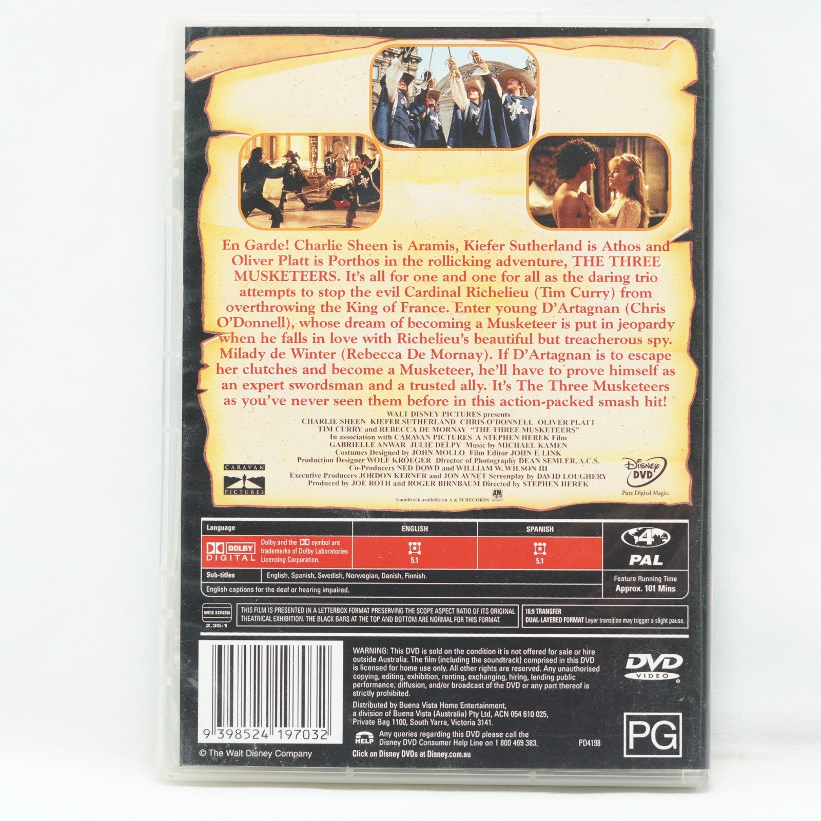 Three Musketeers, the (DVD, 1993) Region 4