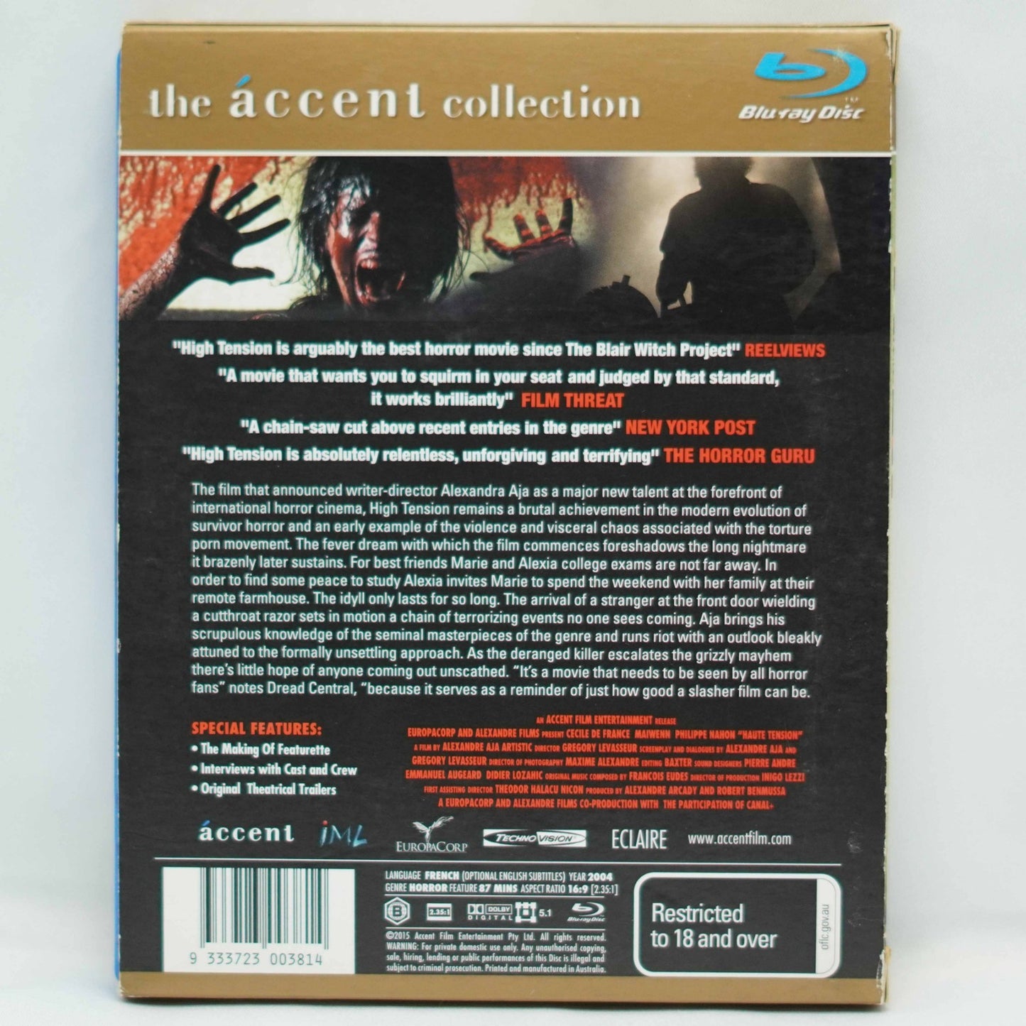 High Tension (Original Uncut Blu-ray, 2004 Region B)