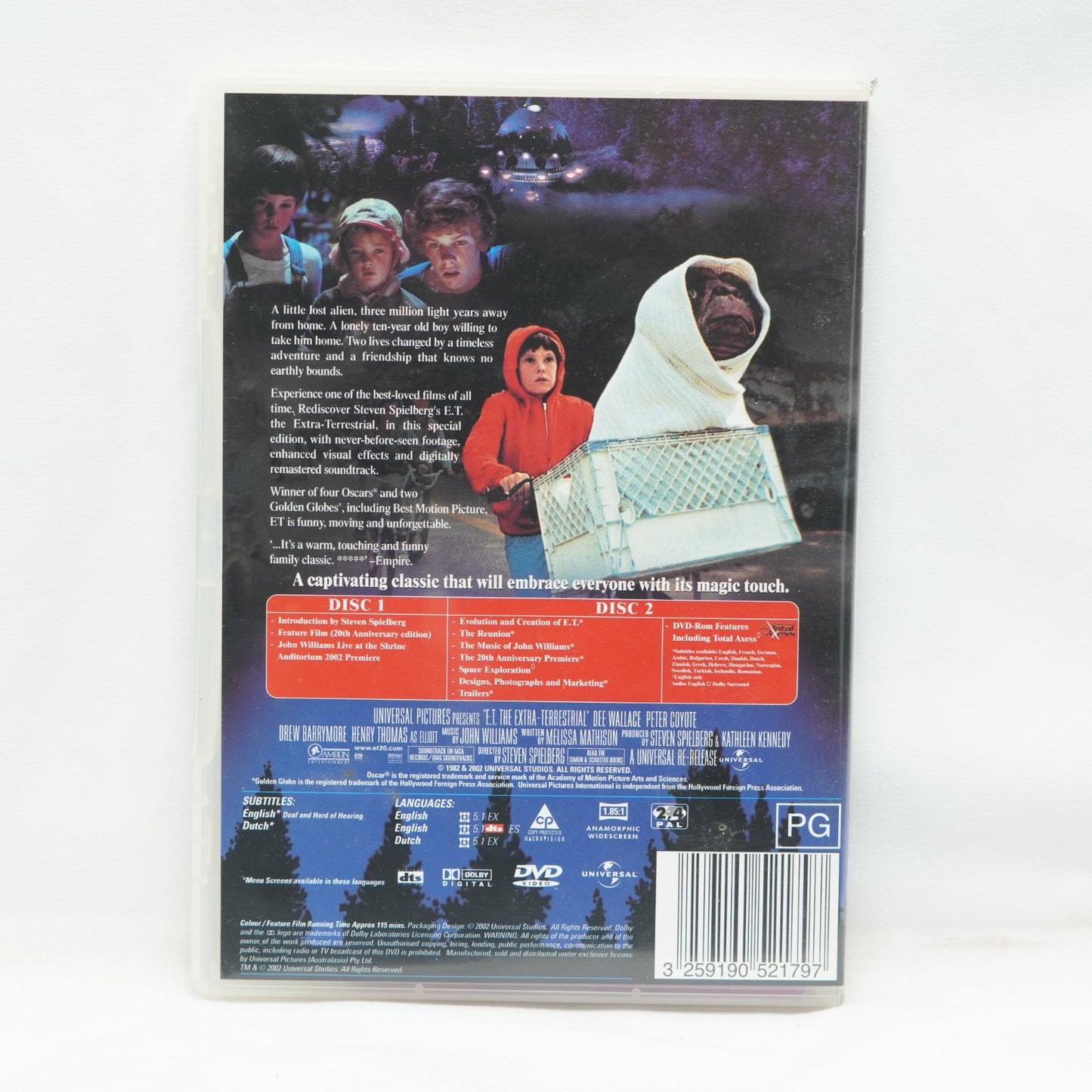 E.T : The Extra - Terrestrial : 2 Disc : DVD: Region 4 *Very Rare OOP*