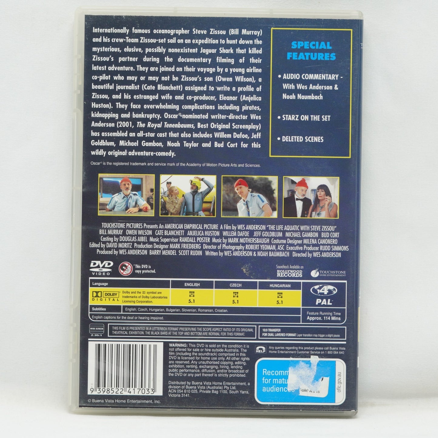 The Life Aquatic  (DVD, 2004) Region 4