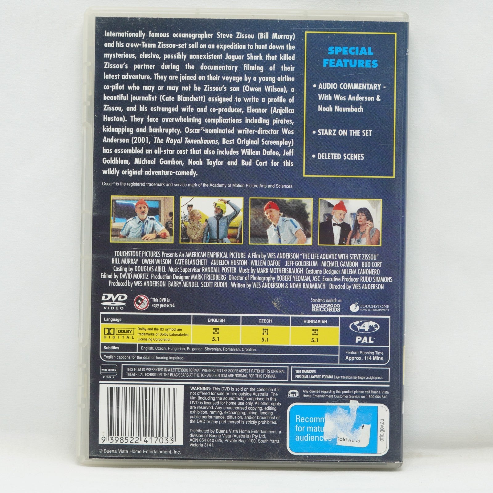 The Life Aquatic  (DVD, 2004) Region 4