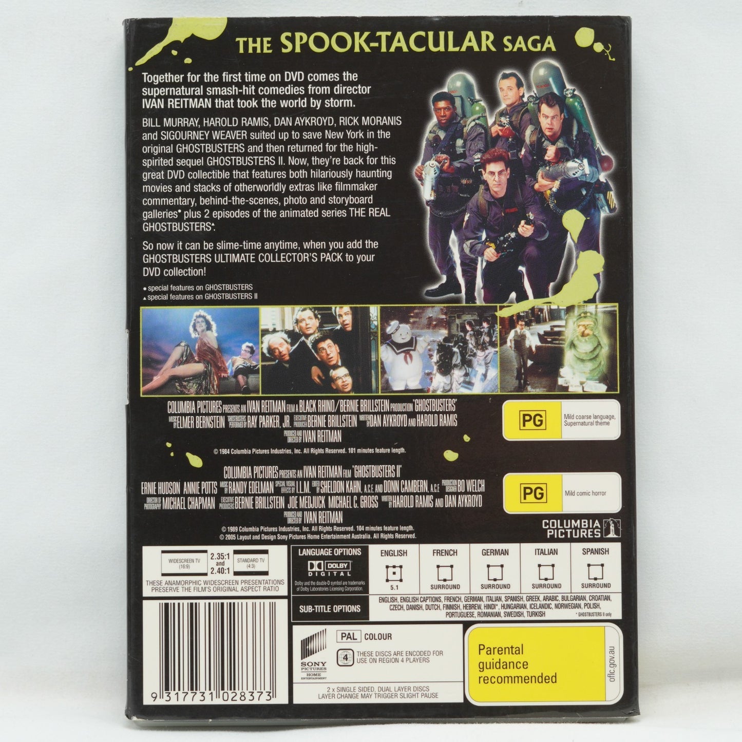Ghostbusters / Ghostbusters II (DVD, 2-Disc) Limited Edition Glow In The Dark
