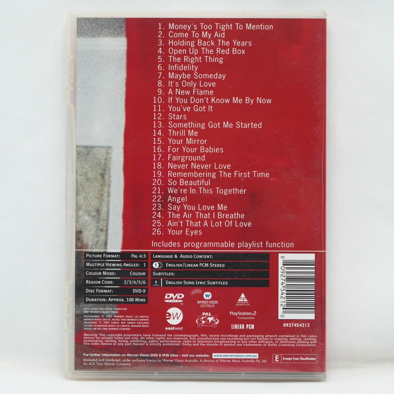 Greatest Video Hits [Bonus Track] by Simply Red (Dvd, 1996)