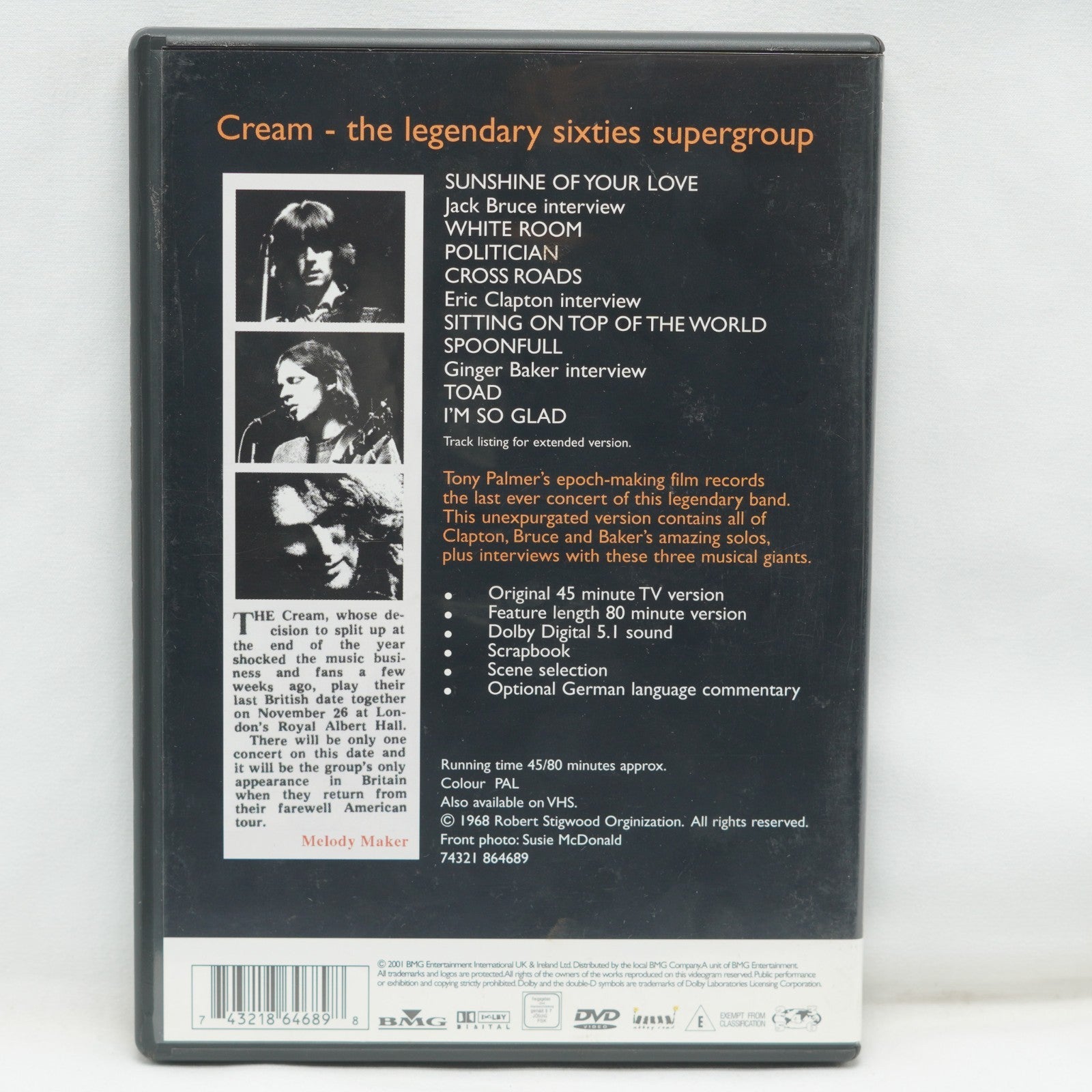 Cream Farewell Concert  / Eric Clapton  , Jack Bruce /  DVD